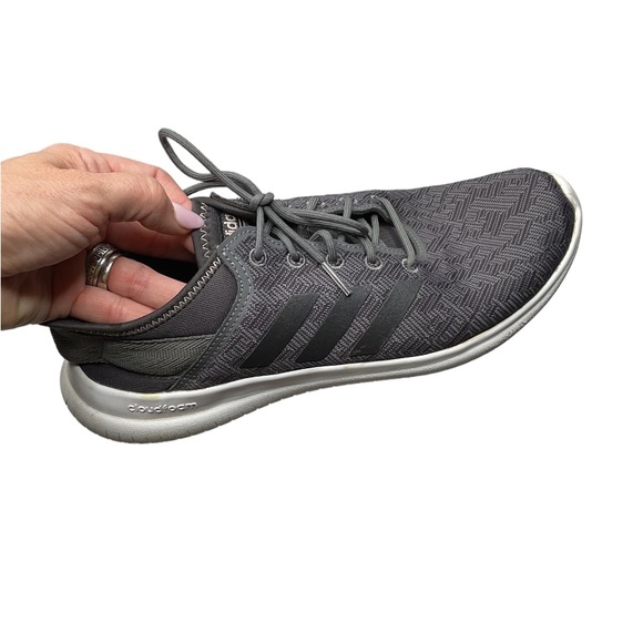 936-Adidas Womens Cloudfoam Qt Flex Running Shoes Gray Black AQ1621 Lace Up - Picture 1 of 7